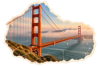 Golden Gate Bridge postcard.