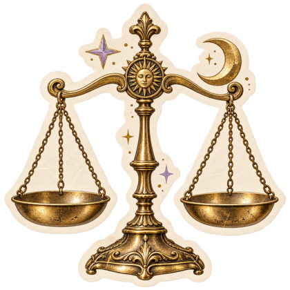 Golden Libra scales.