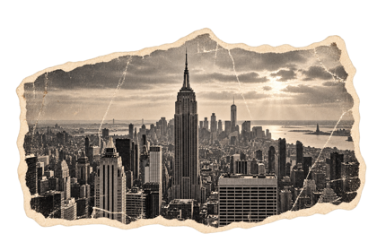Vintage New York City skyline postcard.