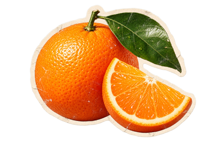 Orange and a citrus wedge.